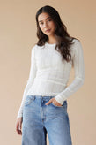 Dear Dylan Merino Pointelle LS Knit - Ivory