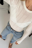 Dear Dylan Merino Pointelle LS Knit - Ivory