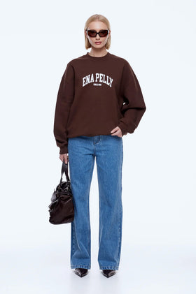 Ena Pelly mila Oversized Sweater - Choc