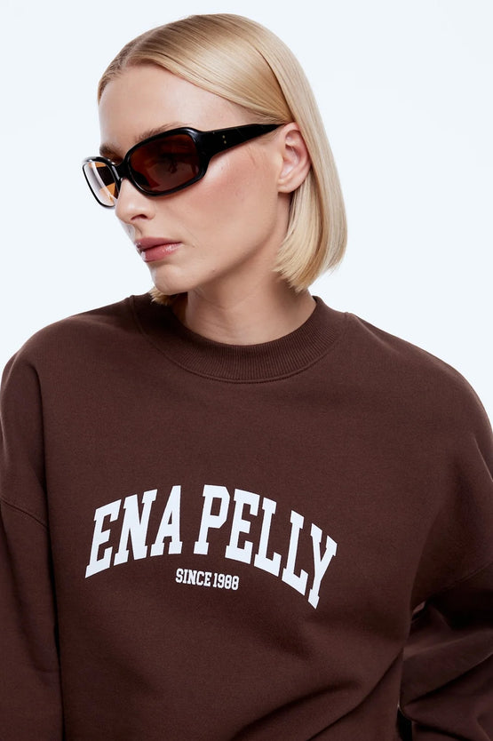 Ena Pelly Mila Oversized Sweater - Choc