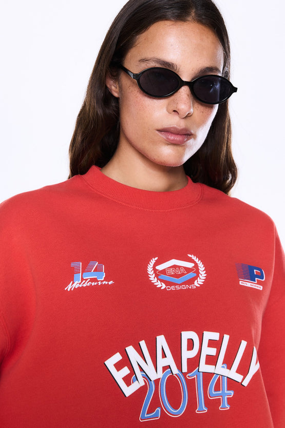 Ena Pelly Mila Oversized Sweater - Vintage Red