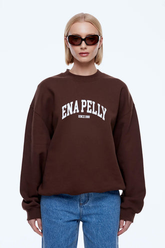 Ena Pelly Mila Oversized Sweater - Choc