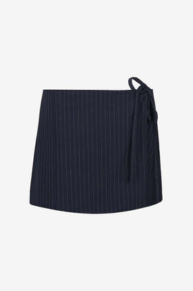 Ruby Milo Miniskirt - Navy Pinstripe