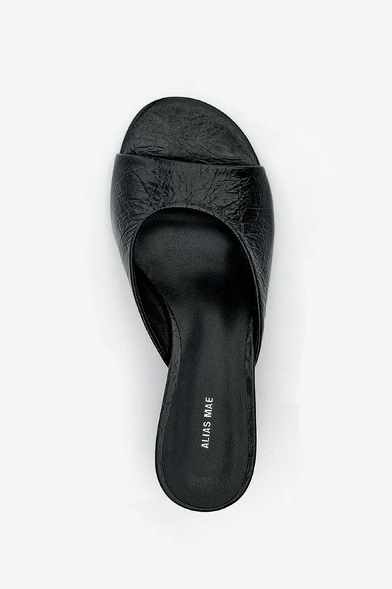 Alias Mae Mina Heel - Black Oily Crinkle