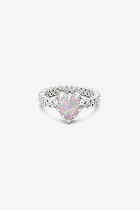Stolen Girlfriends Club Mini Love Claw Ring - Silver Bello Opal