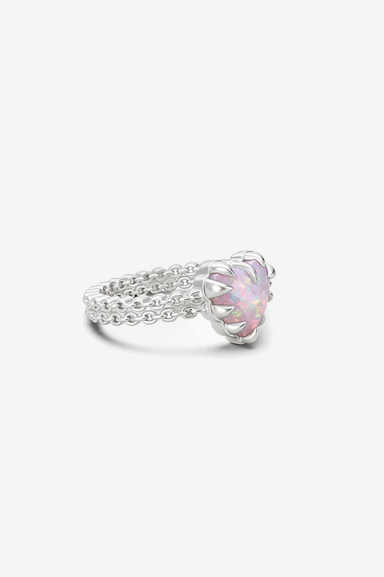 Stolen Girlfriends Club Mini Love Claw Ring - Silver Bello Opal