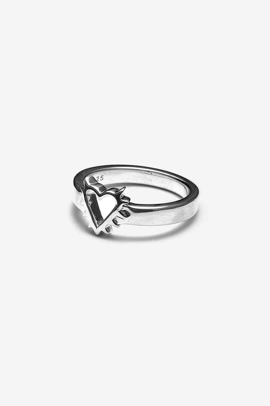 Stolen Girlfriends Club Mini Heart Spike Ring - Silver