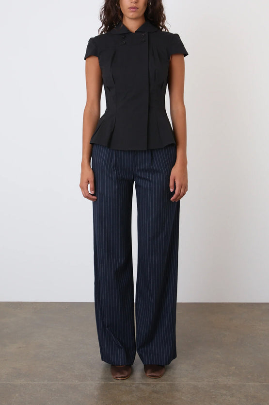 Peachy Den Missy Asymmetric Blouse - Onyx