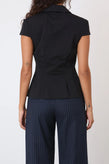 Peachy Den Missy Asymmetric Blouse - Onyx