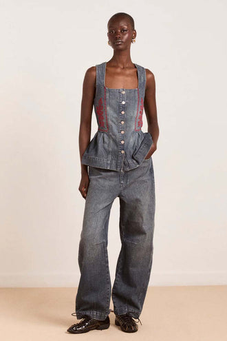 Damson Madder Mitzie Top - Harbour Wash