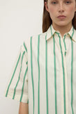 Assembly Agnes Stripe SS Shirt - Butter/Green