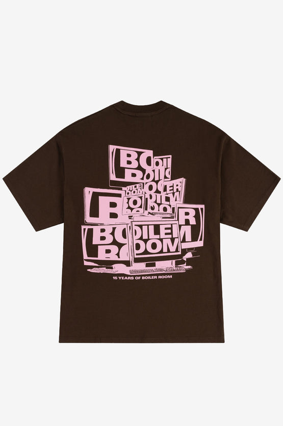 Boiler Room 15 Years Monitor T-Shirt - Brown