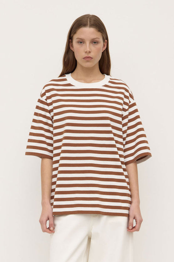 Assembly Monte Stripe SS Tee - Earth/White