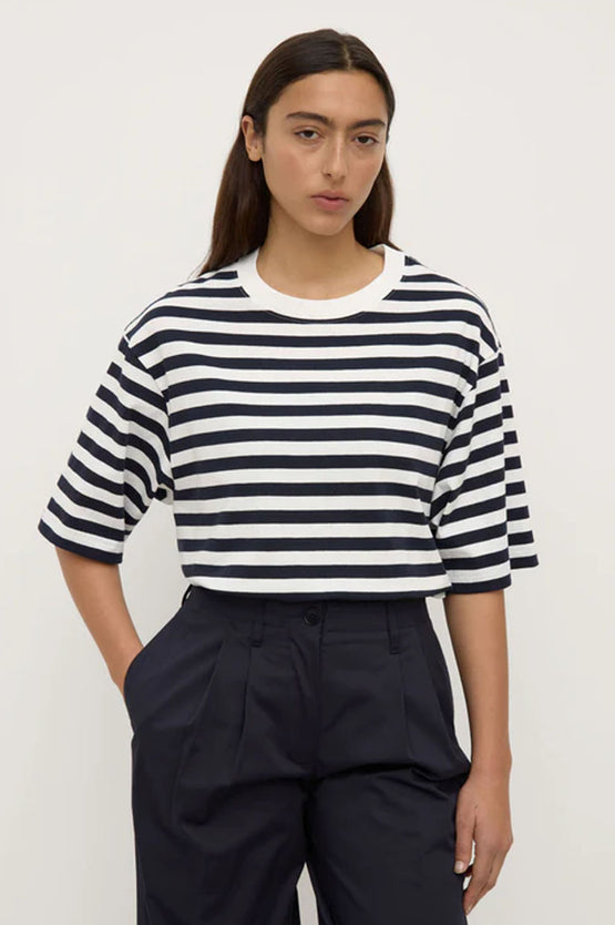 Assembly Monte Stripe SS Tee - Navy/White