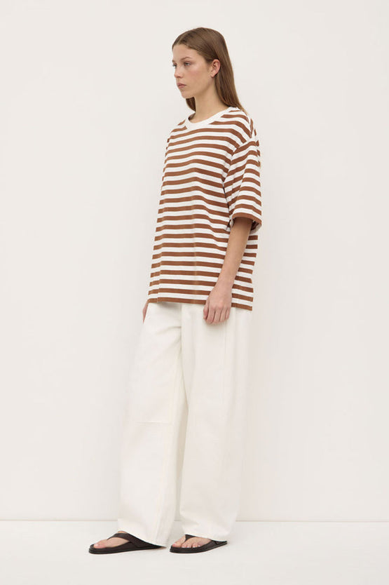 Assembly Monte Stripe SS Tee - Earth/White