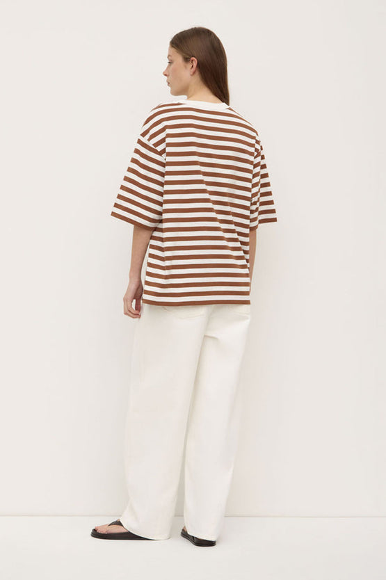 Assembly Monte Stripe SS Tee - Earth/White