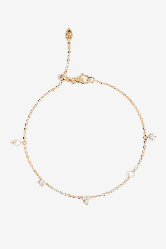 By Charlotte Moonlit Pearl Bracelet - Gold