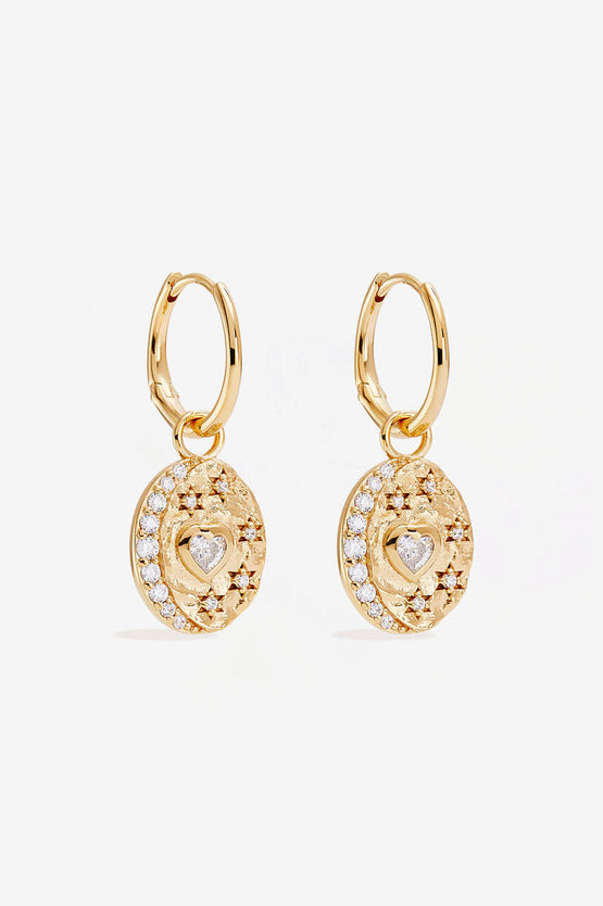 By Charlotte Love You To The Moon Hoops - Gold