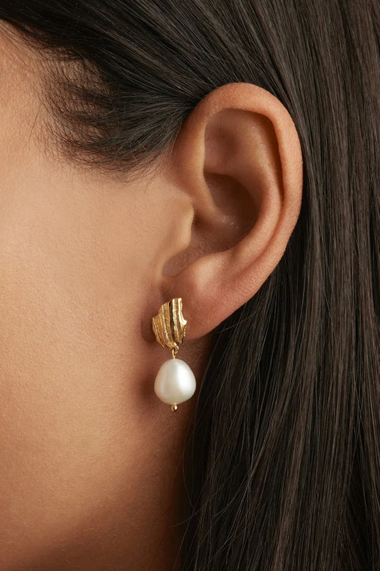 By Charlotte Moonlit Tides Pearl Drop Earrings - Gold