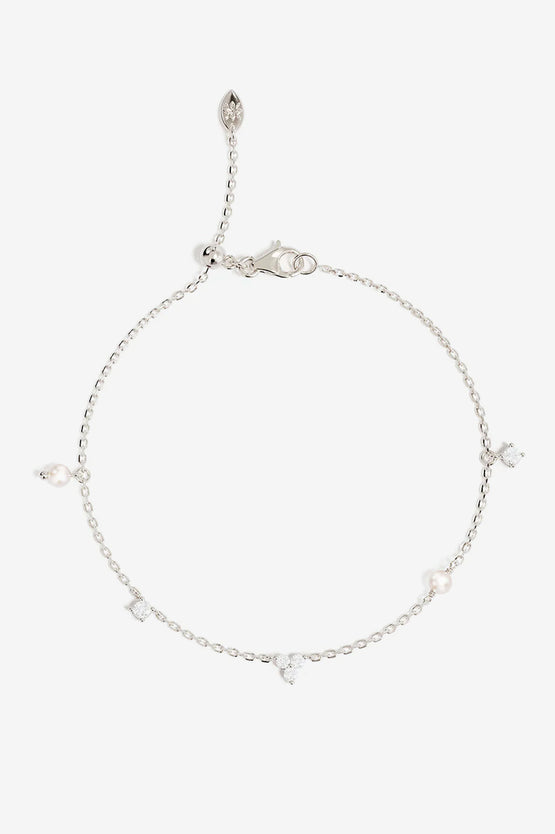 By Charlotte Moonlit Bloom Pearl Bracelet - Silver