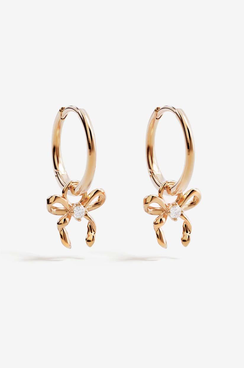 By Charlotte Forever More Bow Hoops - Gold