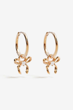 By Charlotte Forever More Bow Hoops - Gold