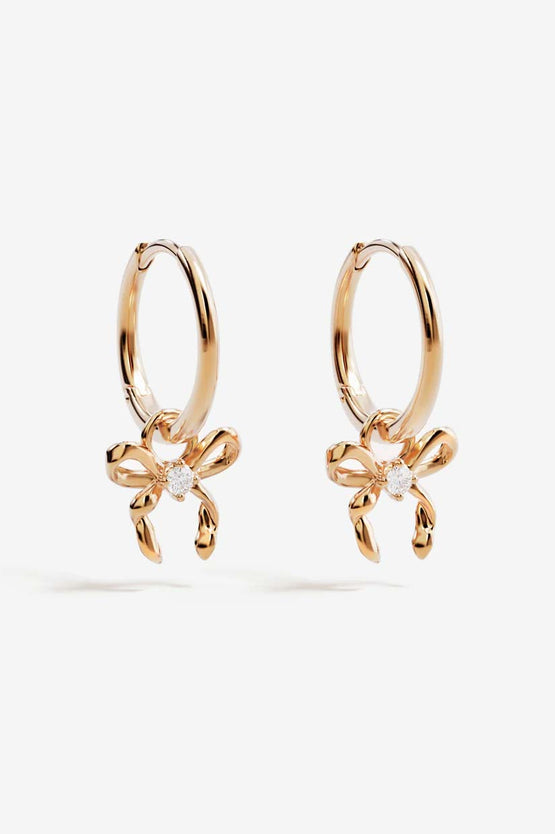 By Charlotte Forever More Bow Hoops - Gold