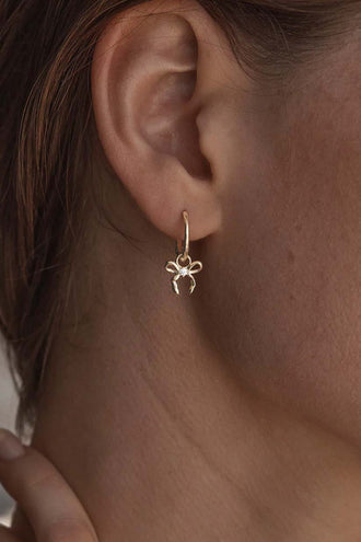 By Charlotte Forever More Bow Hoops - Gold