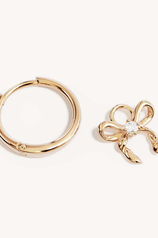 By Charlotte Forever More Bow Hoops - Gold