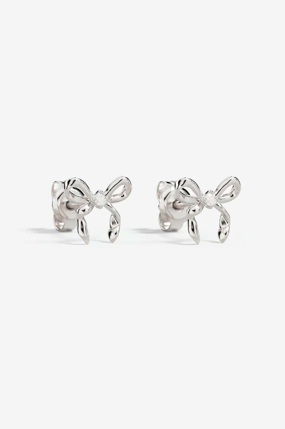 By Charlotte Forever More Bow Stud Earrings - Silver
