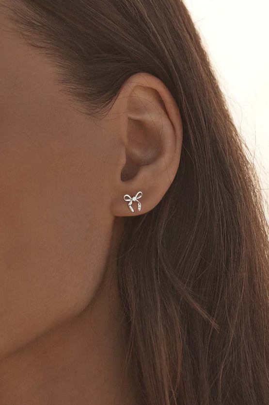 By Charlotte Forever More Bow Stud Earrings - Silver