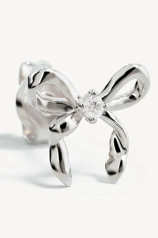 By Charlotte Forever More Bow Stud Earrings - Silver