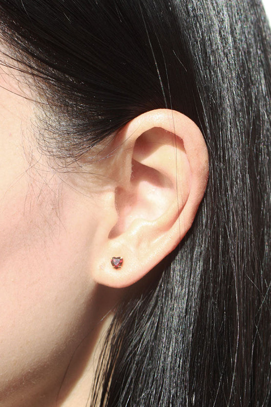 Meadowlark Micro Heart Jewel Stud - 23k Gold