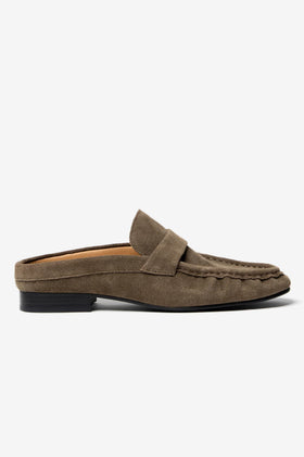 La Tribe Naomi Mule - Khaki Suede