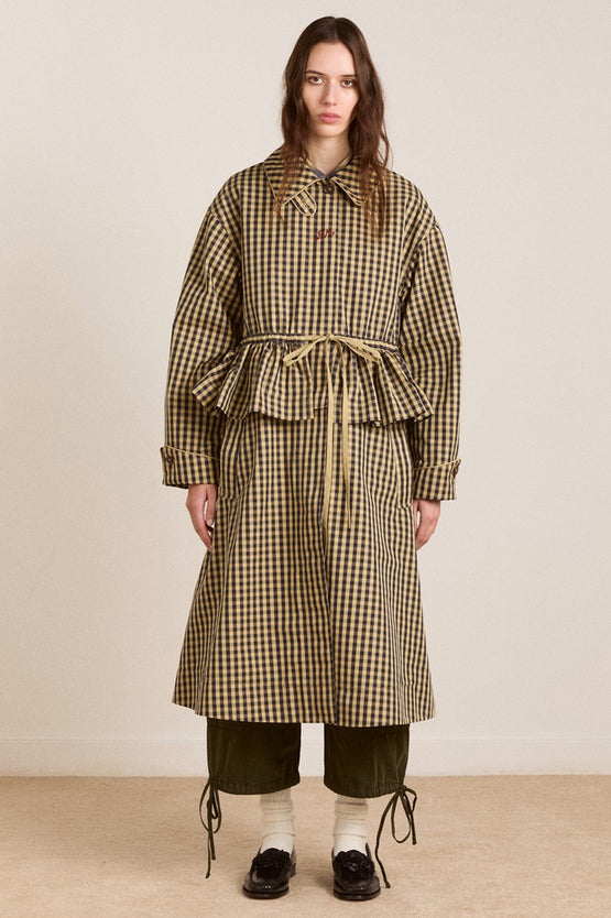 Damson Madder Myrtle Trench - Navy Gingham