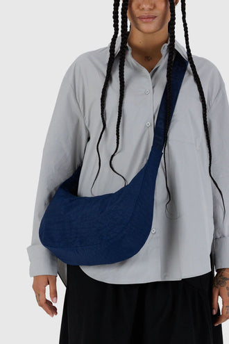 Baggu Medium Nylon Crescent Bag - Navy