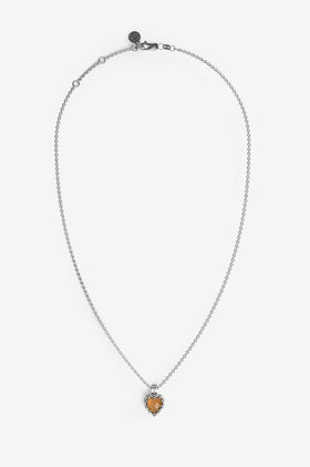Stolen Girlfriends Club Love Claw Necklace - Silver Orange Citrine