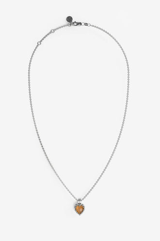 Stolen Girlfriends Club Love Claw Necklace - Silver Orange Citrine