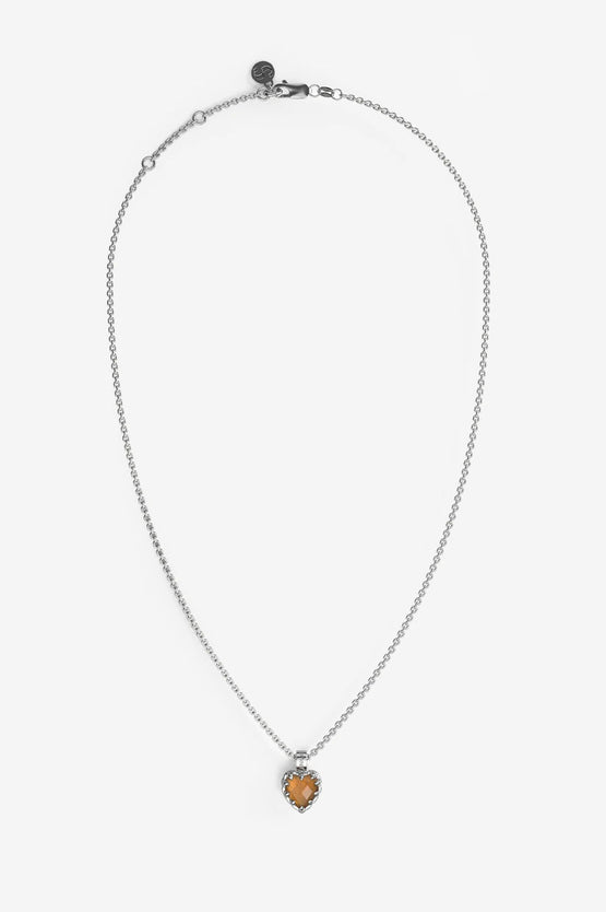 Stolen Girlfriends Club Love Claw Necklace - Silver Orange Citrine