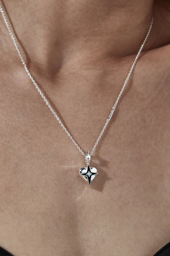 Stolen Girlfriends Club Celestial Heart Necklace - Silver