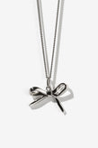 Meadowlark Bow Charm Necklace - Silver