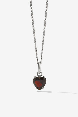 Meadowlark Heart Jewel Necklace - Silver Thai Garnet