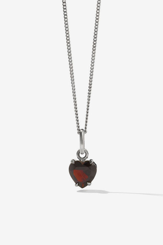 Meadowlark Heart Jewel Necklace - Silver Thai Garnet
