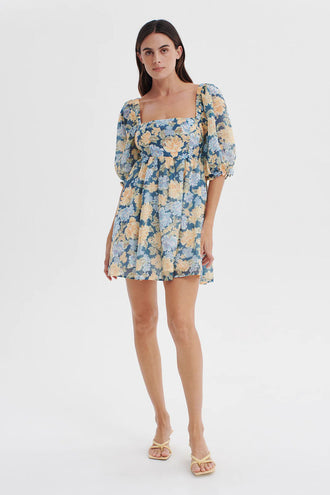 Ownley New Sky Puff Sleeve Dress - Magnolia