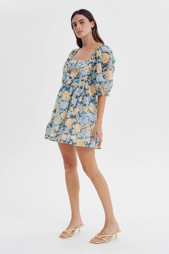 Ownley New Sky Puff Sleeve Dress - Magnolia