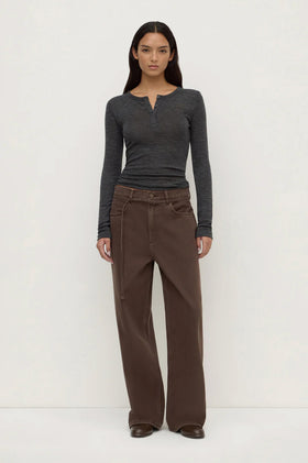 Assembly Nora Merino Wool Henley - Charcoal