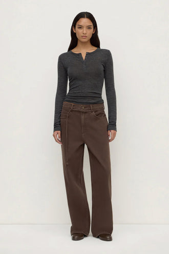 Assembly Nora Merino Wool Henley - Charcoal