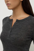 Assembly Nora Merino Wool Henley - Charcoal