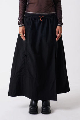 Candice Unisex Nylon Skirt - Black