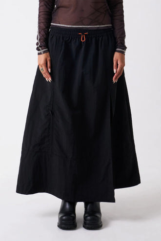 Candice Unisex Nylon Skirt - Black